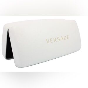 Versace White Eyewear Case with Gold Logo